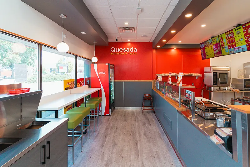 Quesada Burritos & Tacos restaurant build-out in Kamloops, BC by Double G Construction