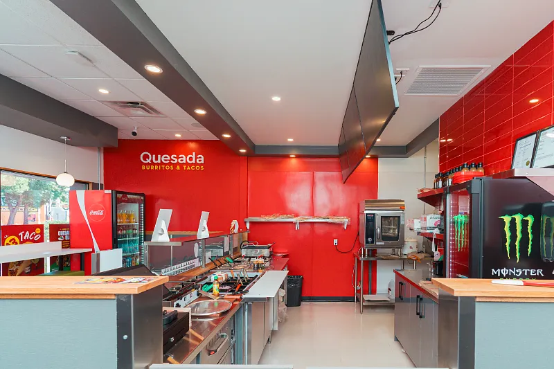 Quesada Burritos & Tacos restaurant build-out in Kamloops, BC by Double G Construction